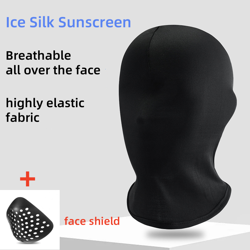 Silicone Mask Bracket - Halloween Cosplay Costumes Black Hood Spandex