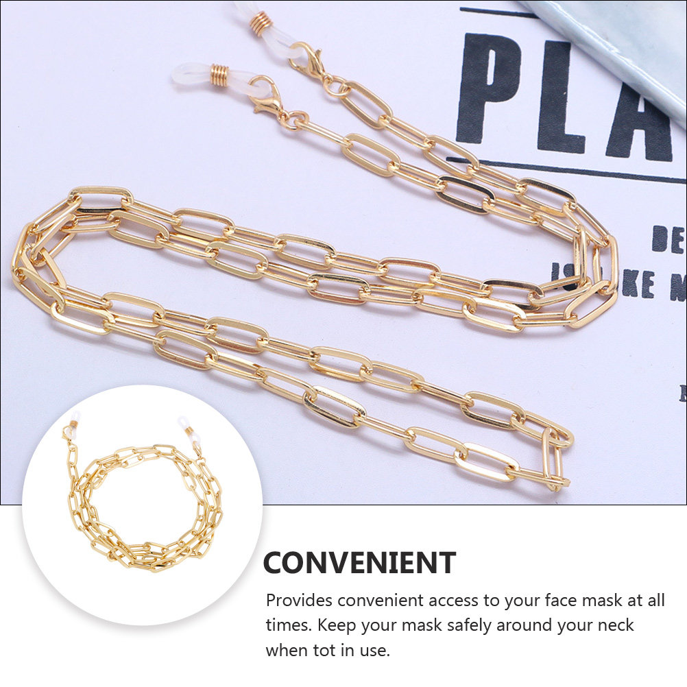 Gold Paperclip Link Glasses Ch - Mask Chain Holder ulasan dan harga