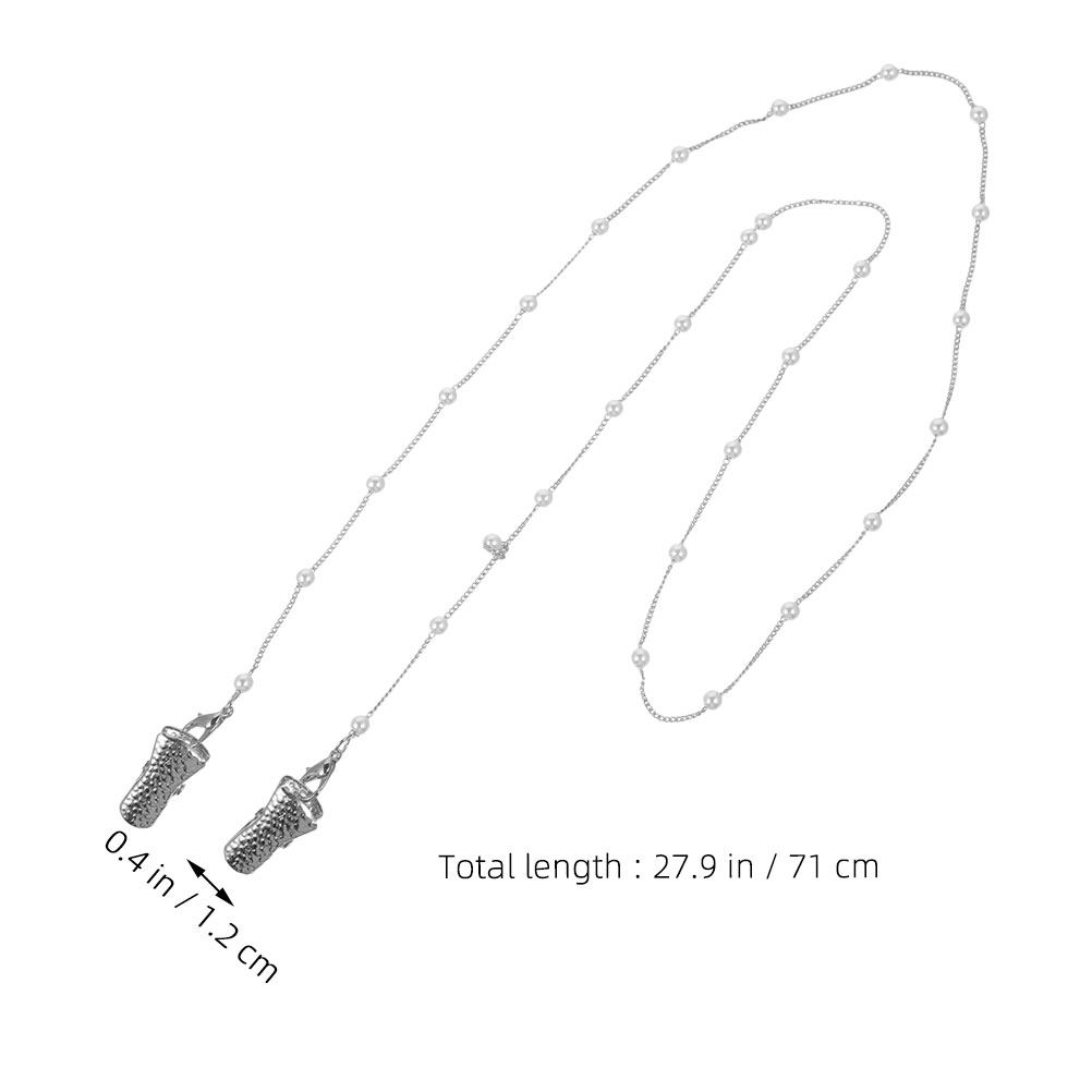 2Pcs Pearl Beaded Eyeglasses C - Mask Chain Holder ulasan dan harga